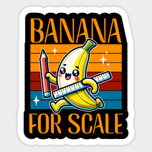 Cute Kawaii Banana For Scale With Vintage Retro Style Sticker